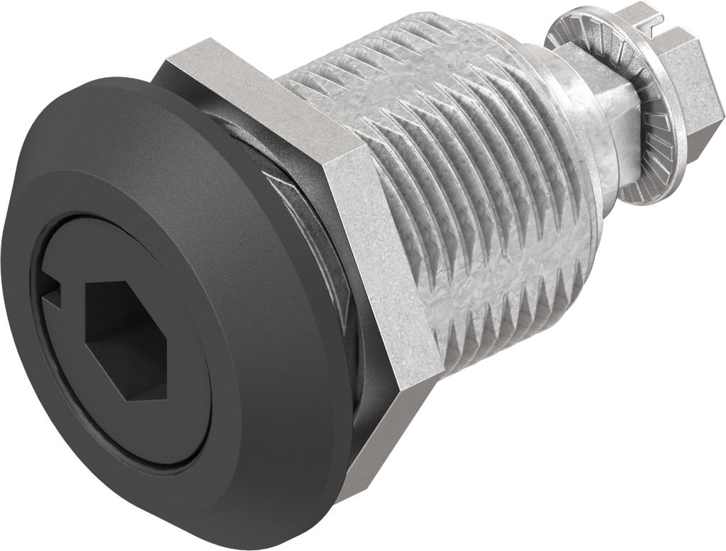 Compression latch hexagon female SW 8, Zinc die black powder